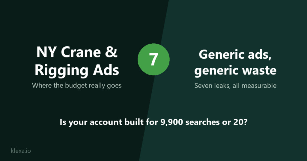 NY crane and rigging companies burning money on generic Google Ads